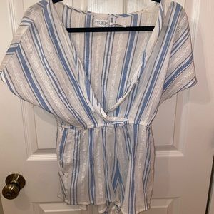 Blue and White Romper/Coverup